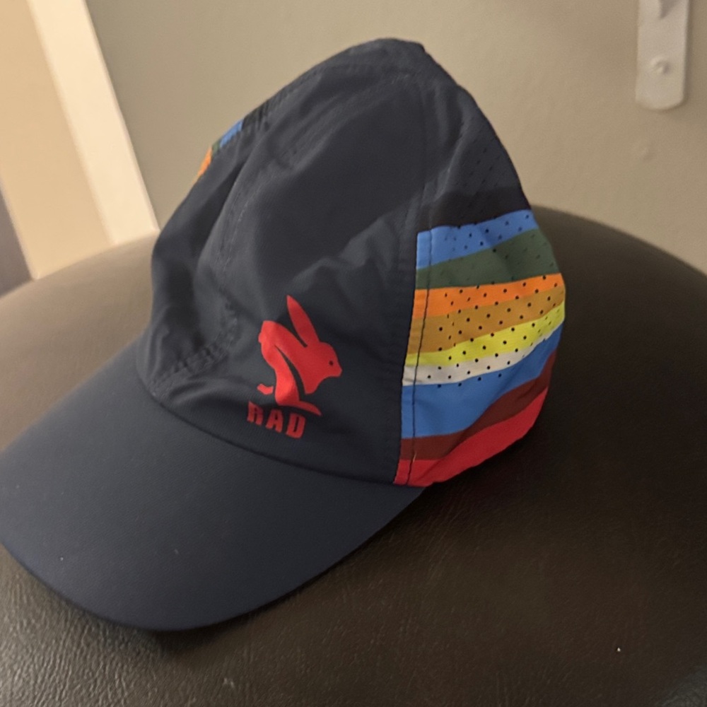 Rabbit Navy Cap with Multicolor Stripes
